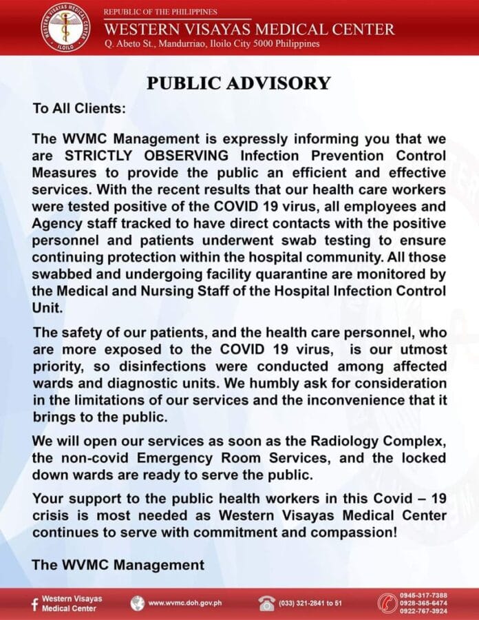 WVMC public advisory