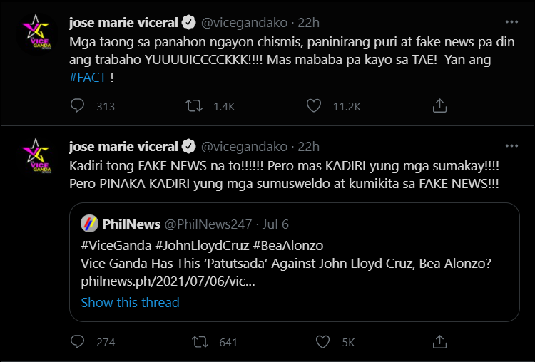 vice ganda twitter post