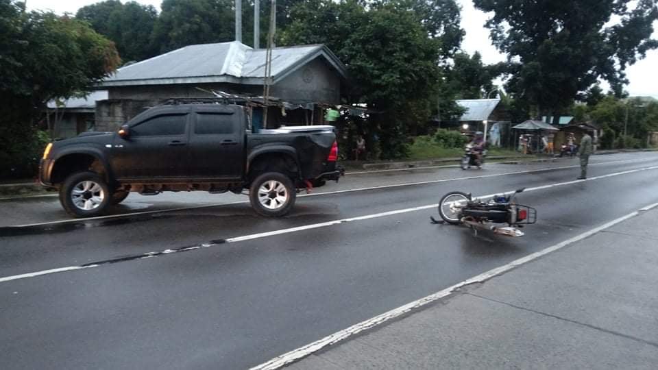 KALIBO RIDER NG MOTORSIKLO, SUGATAN MATAPOS BUMANGGA SA PICK UP