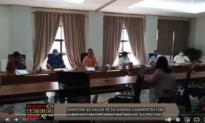 VIDEO REPORT - DESISYON NG AKLAN SP SA KASONG ADMINISTRATIBO LABAN KAY MAYOR GUBATINA, MULING NAUNSYAMI